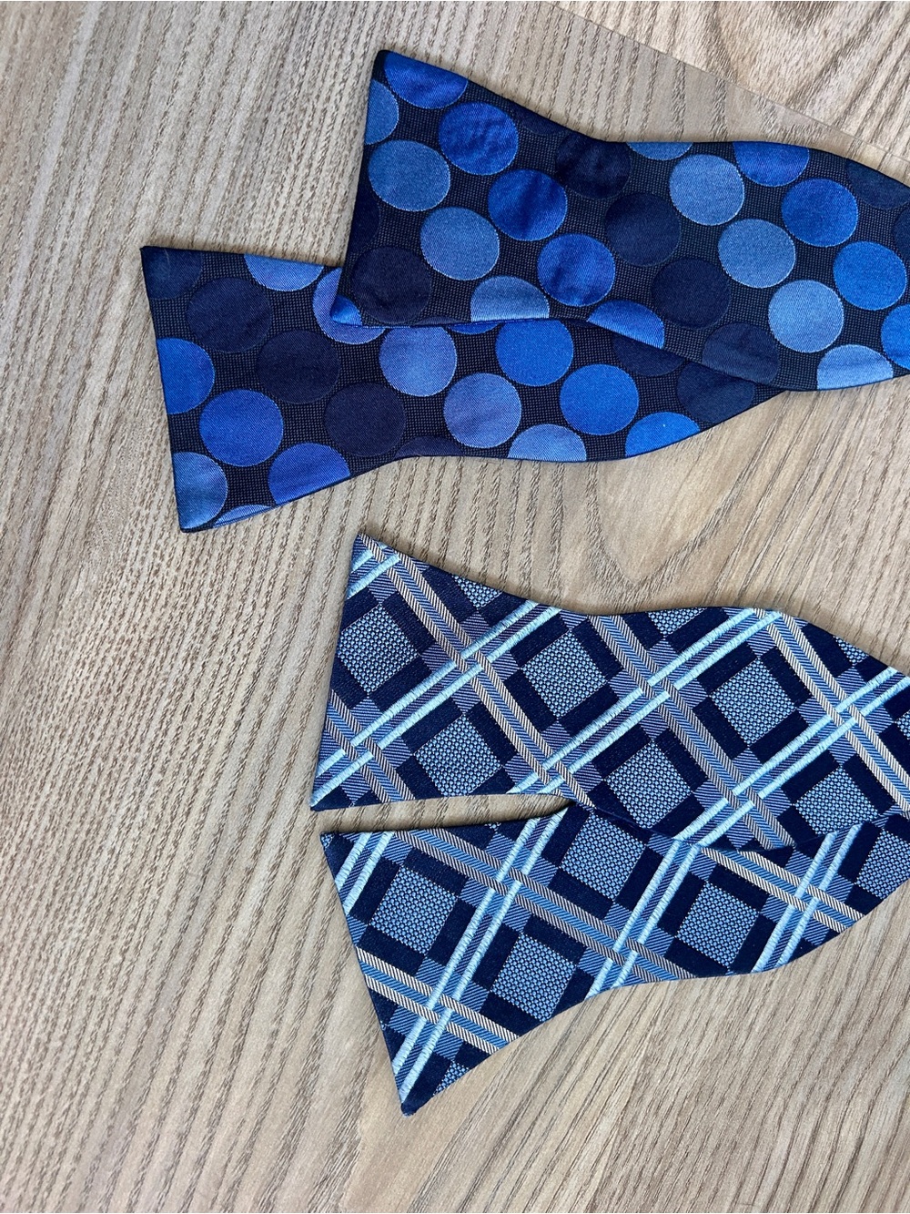 Michael Kors Navy and Royal Blue Patterned Self-Tie Bow Ties - Set of 2